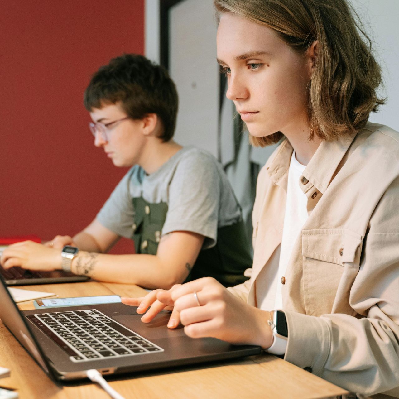 Focused Students using Laptop 1